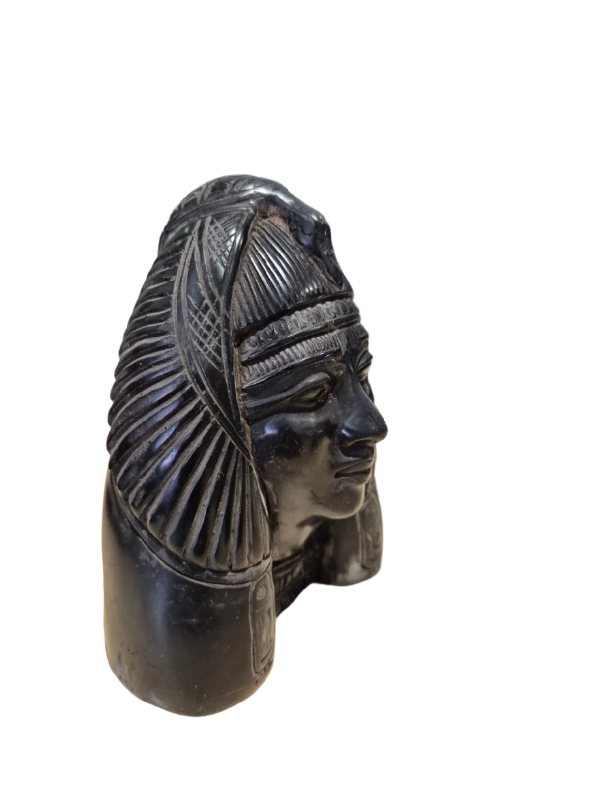 Ägyptische Pharao Schwarzkopf Figur massiv
