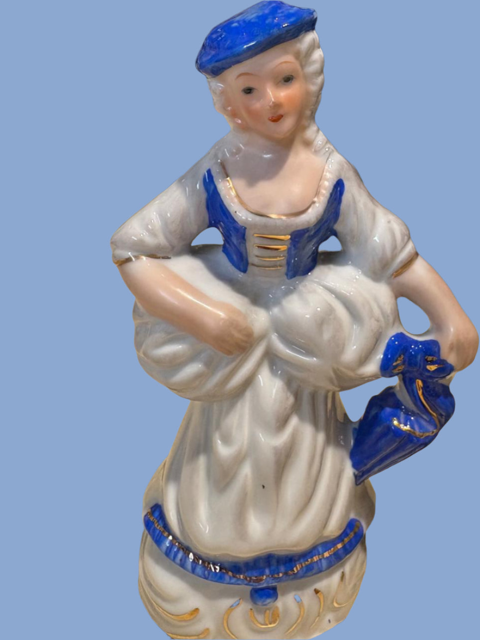Weiß blaue Porzellan Figur ca. 14 cm
