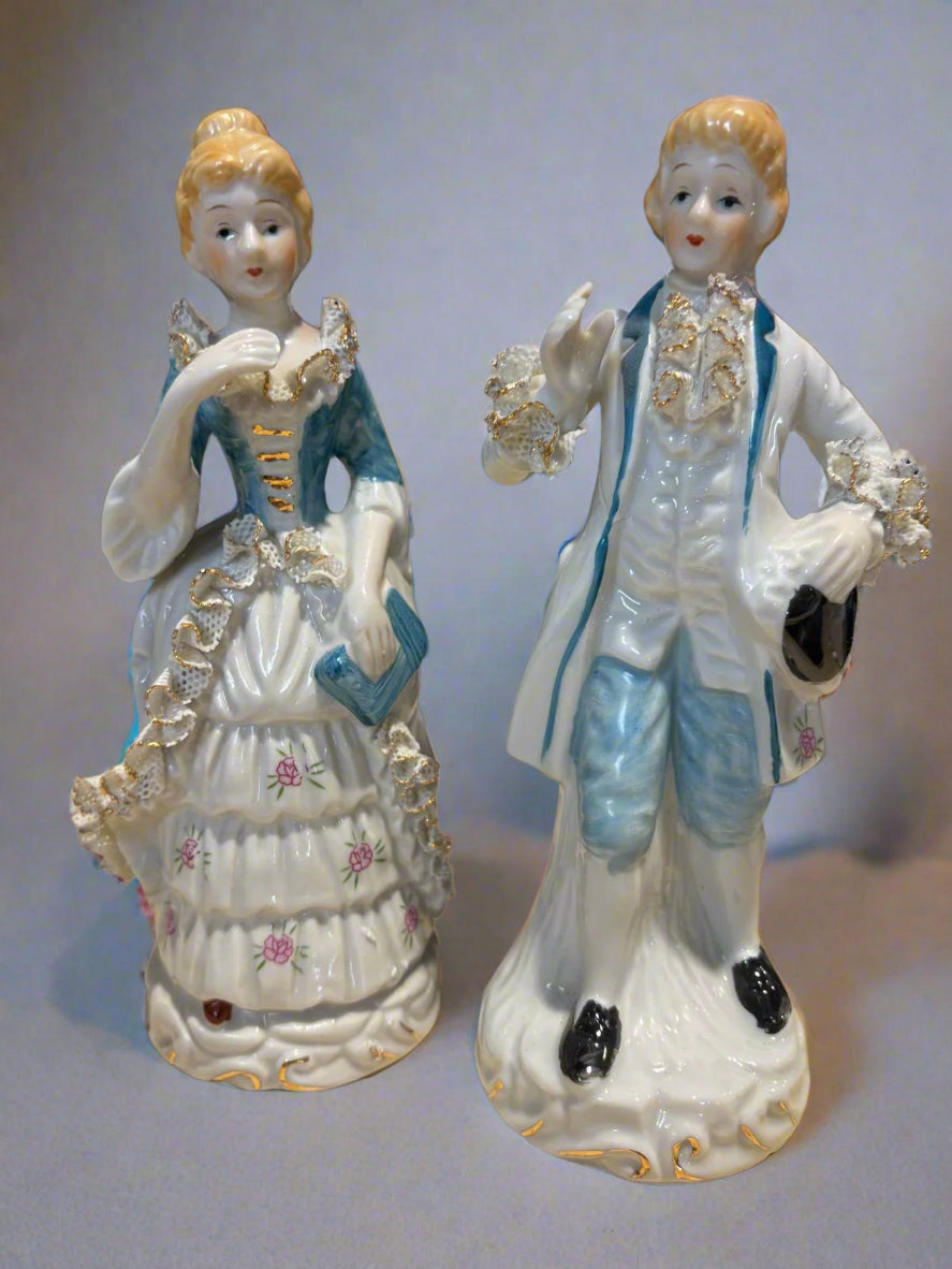 Porzellan Figur Set Adeliger ca. 19 cm
