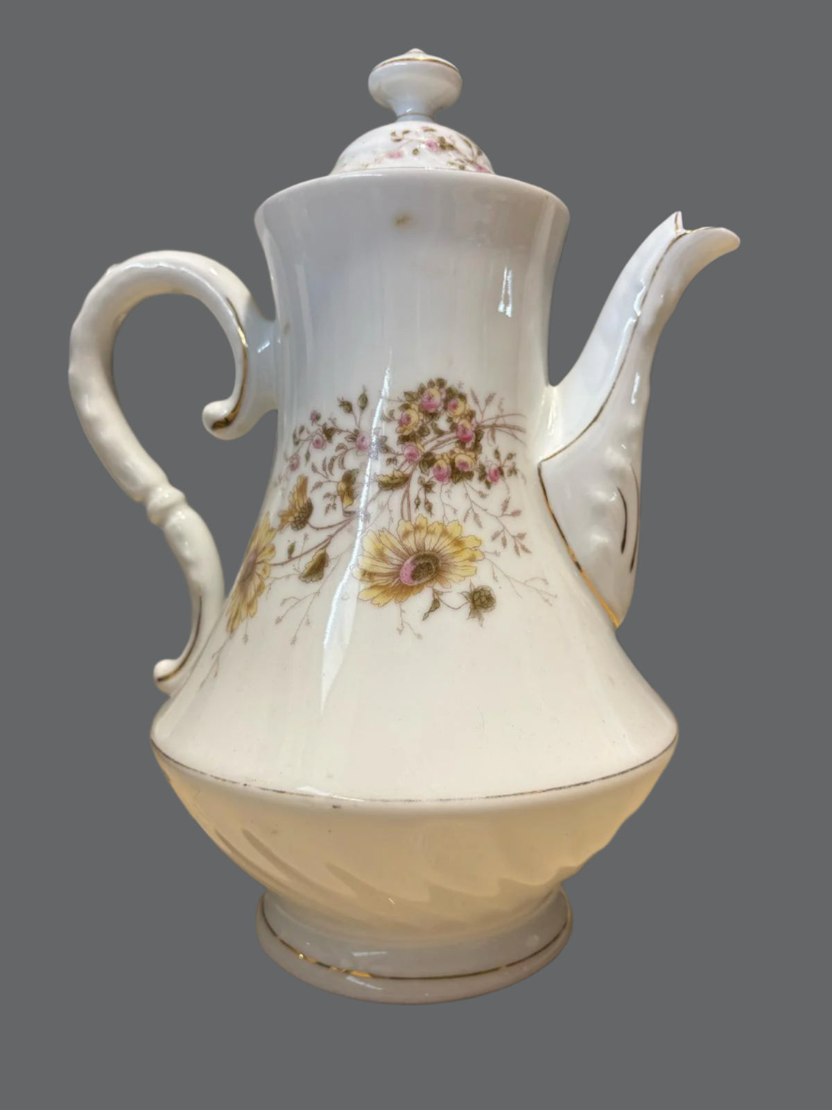 Porzellan Teekanne mit Blumendesign ca. 25 cm
