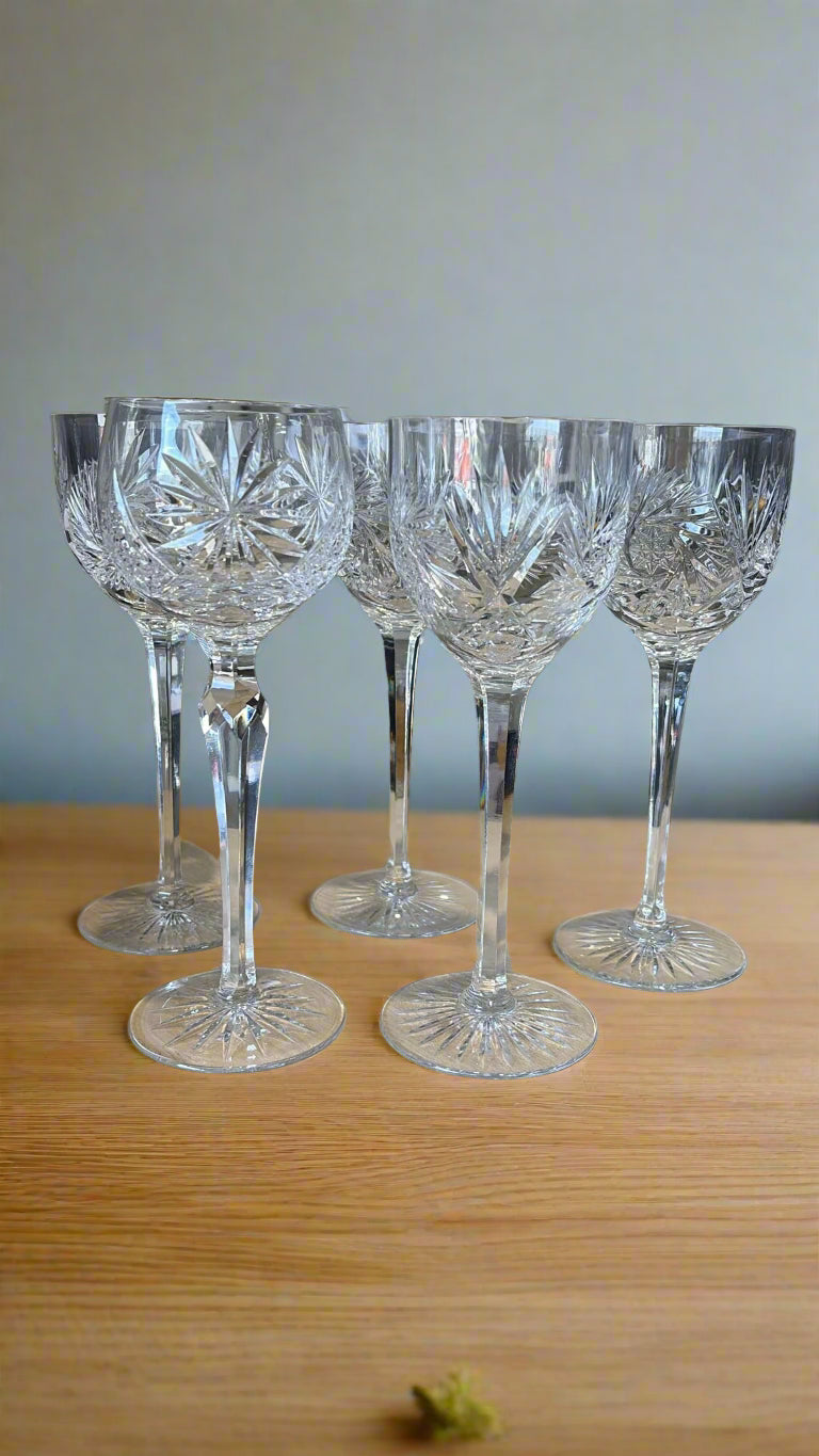 5 er Set Kristall Weingläser