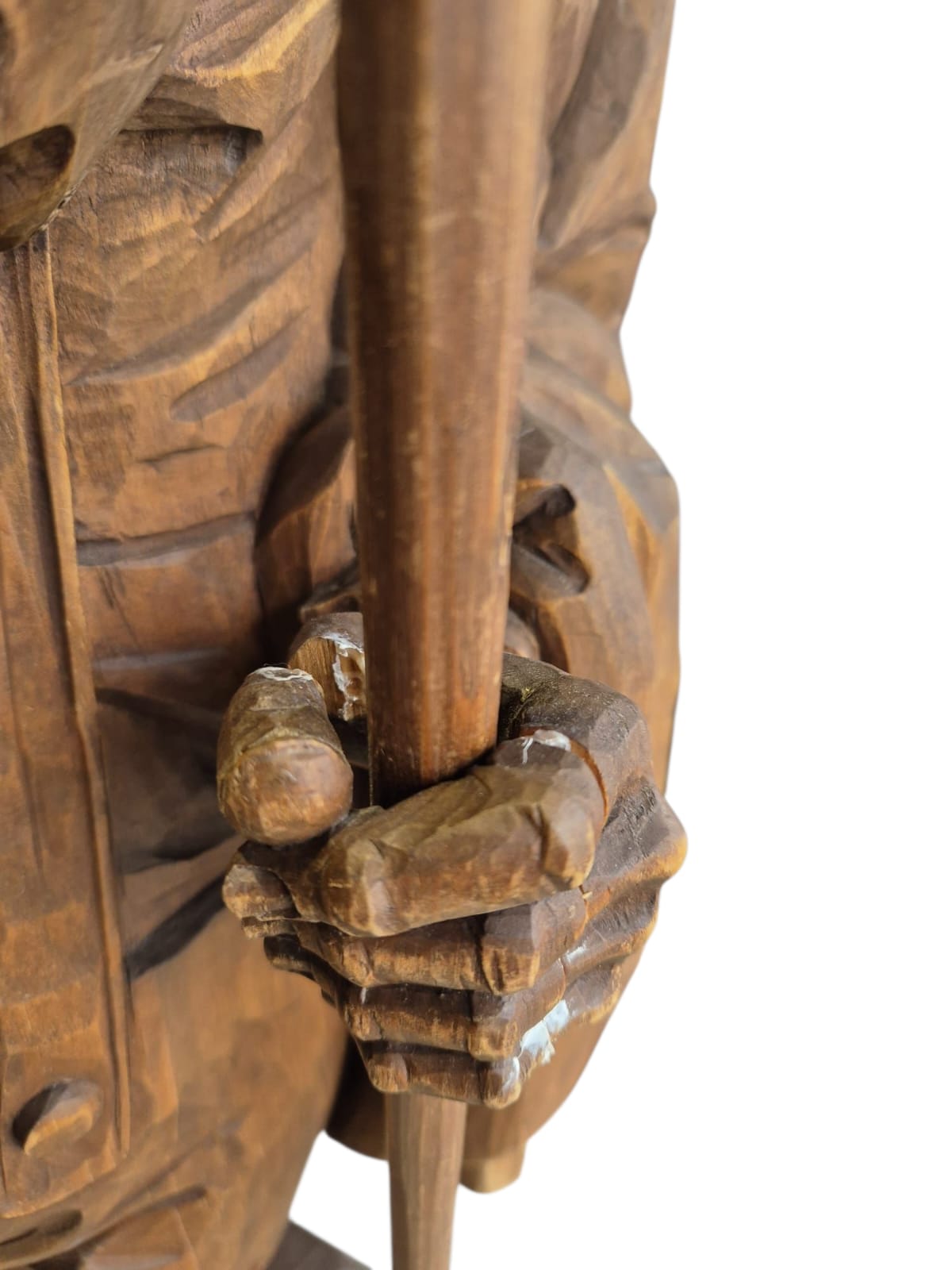 Holzfigur Nachtwächter mit Lampe 159cm hoch