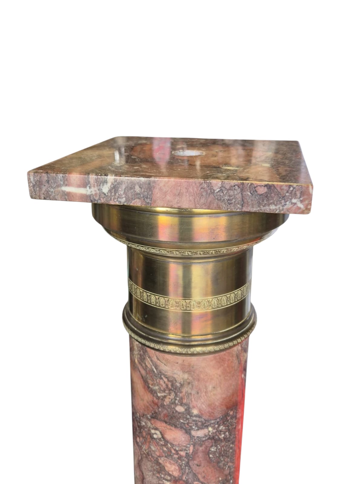 Marmorsäule mit Bronze, Vintage. Höhe 115cm