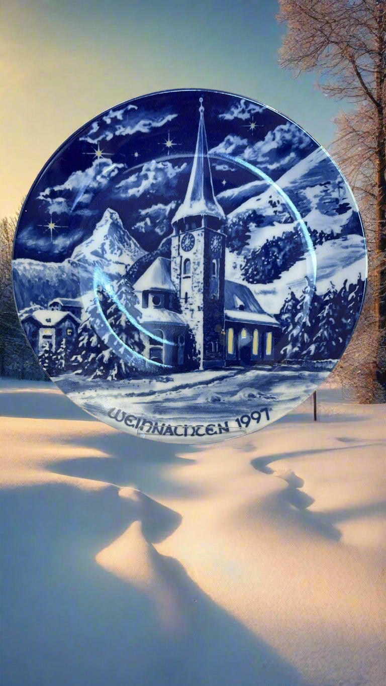 Wandteller Kirche zu Zermatt Weihnachten 1997