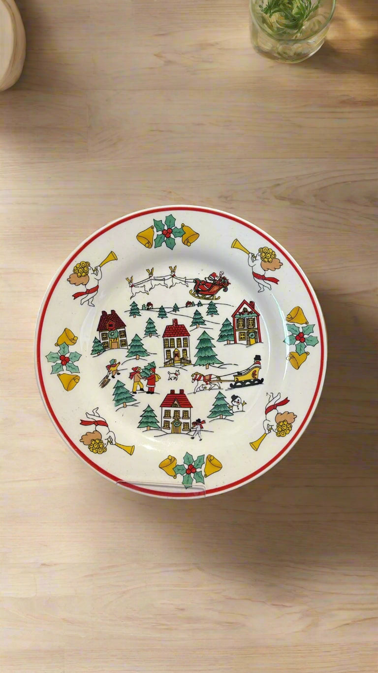 Porzellan Geschirset Weinachtsedition (Teller, Tasse, Untertasse)