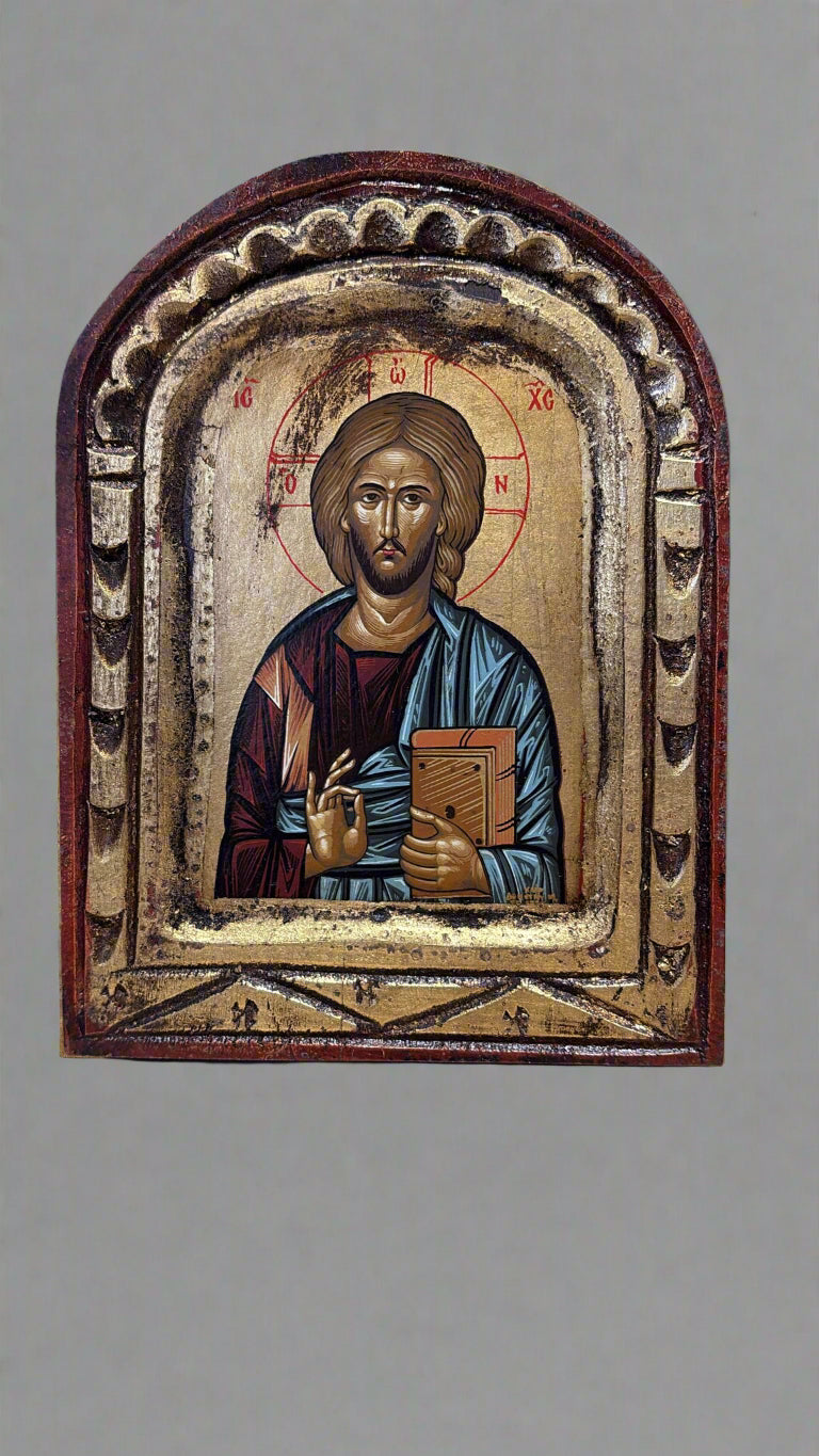 Ikone des Christus Pantokrator handgemacht