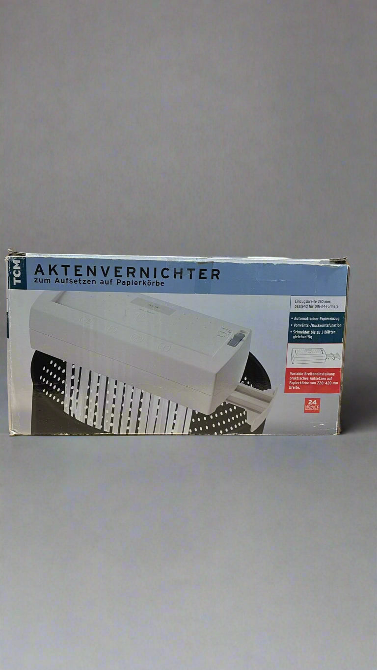 Aktenvernichter zum aufsetzen auf Papierkörbe