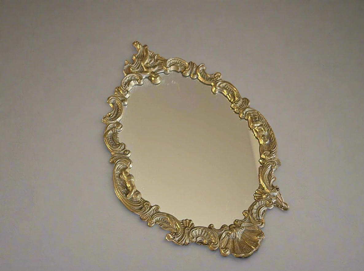 Barockspiegel mit goldenem Rahmen ca. 27 cm