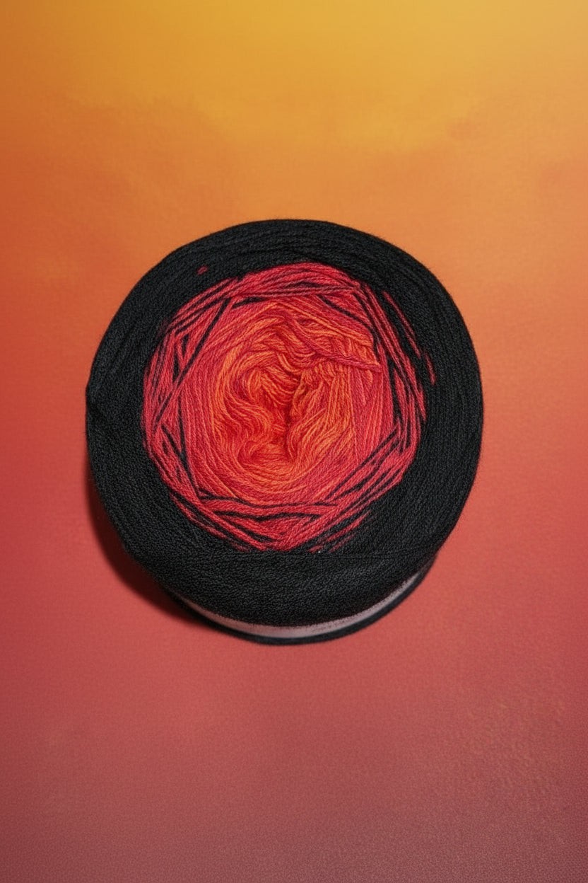 3-Fädiges Garn ,, Dark Flame"