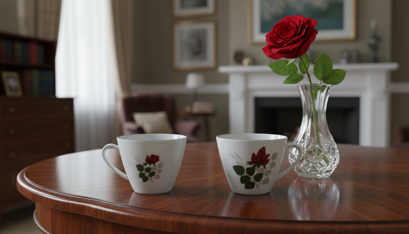 4-Teiliges Seltmann Weiden Service mit Blumen Design.