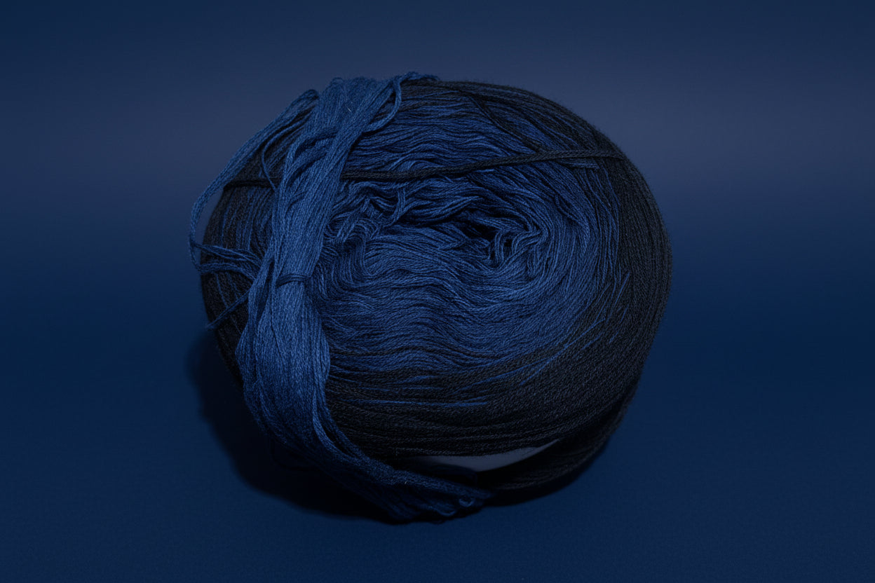 4-Fädiges Garn ,,deepest blue".