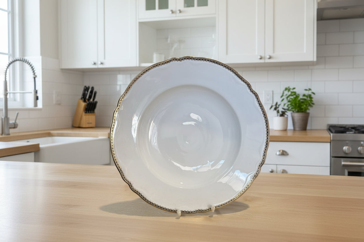 Porzellan Suppenteller mit breitem Rand ca. 32cm