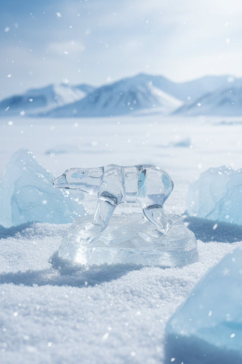 Glasfigur eines Eisbären ca. 8 cm hoch
