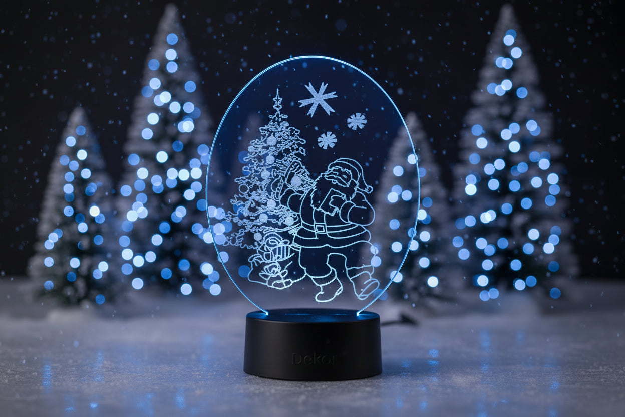 LED Acryl Aufsteller mit Weihnachtsmotiv ca. 14 x 19,5 cm