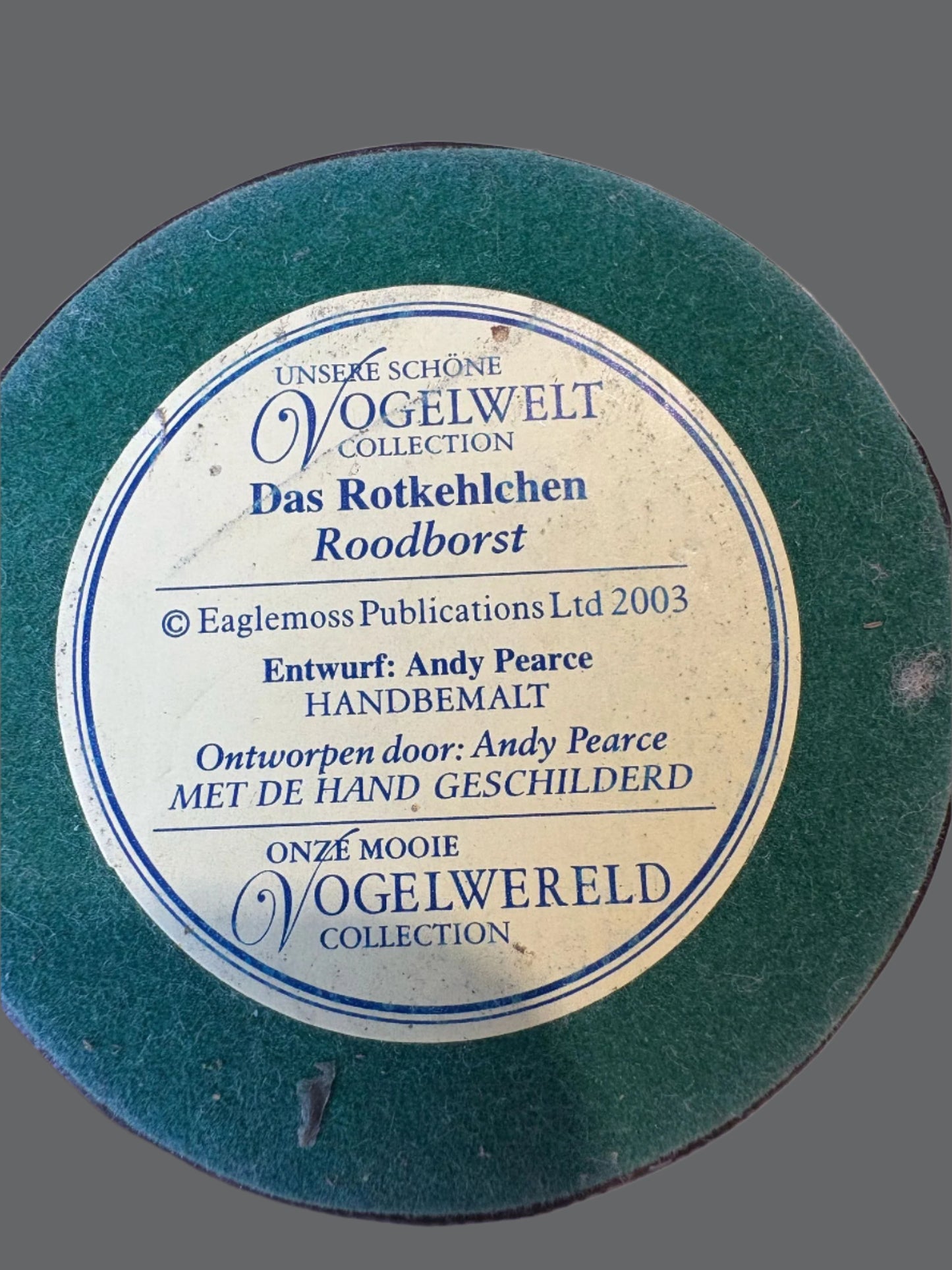 Rotkelchen Vogel Skulptur ca. 8cm