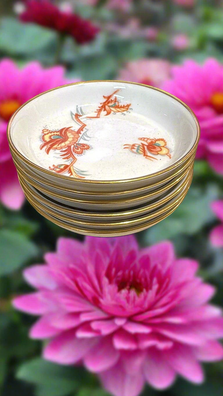 Porzellan Set bestehend aus einem Blumen Teller, Schale, Schüssel und 6 kleinen Tellerchen
