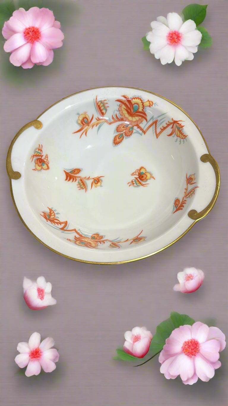 Porzellan Set bestehend aus einem Blumen Teller, Schale, Schüssel und 6 kleinen Tellerchen