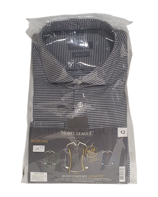 Hemd Herren lange Arme Muster Slim Fit Gr. 43
