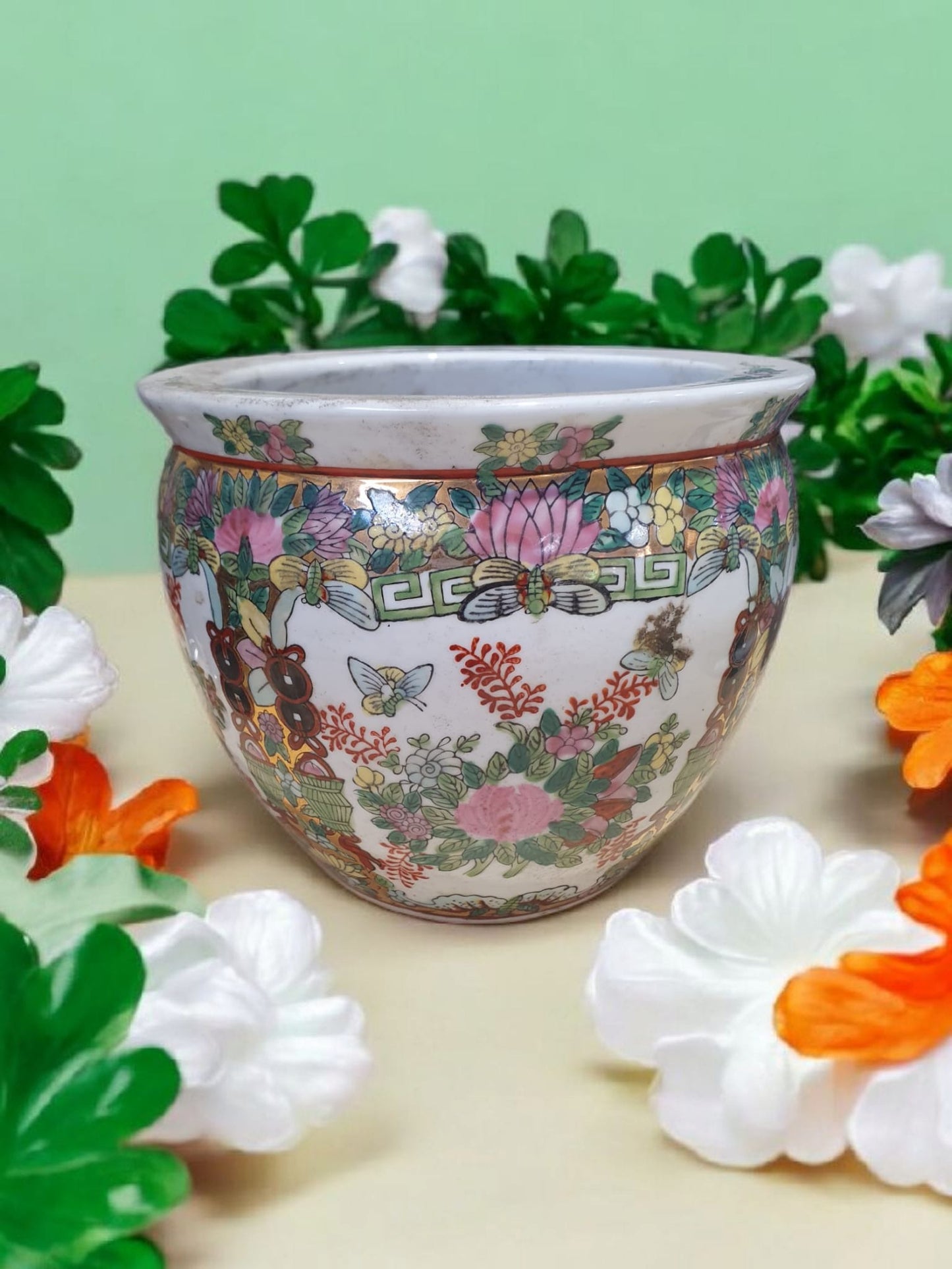 Goldfischbecken Blumentopf China Vintage Keramik