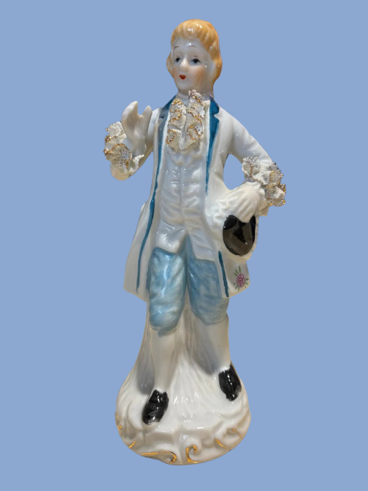 Porzellan Figur Set Adeliger ca. 19 cm