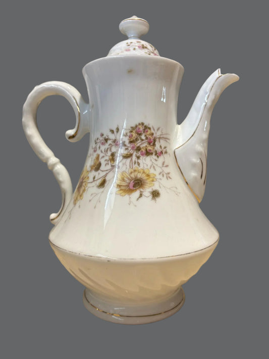 Porzellan Teekanne mit Blumendesign ca. 25 cm