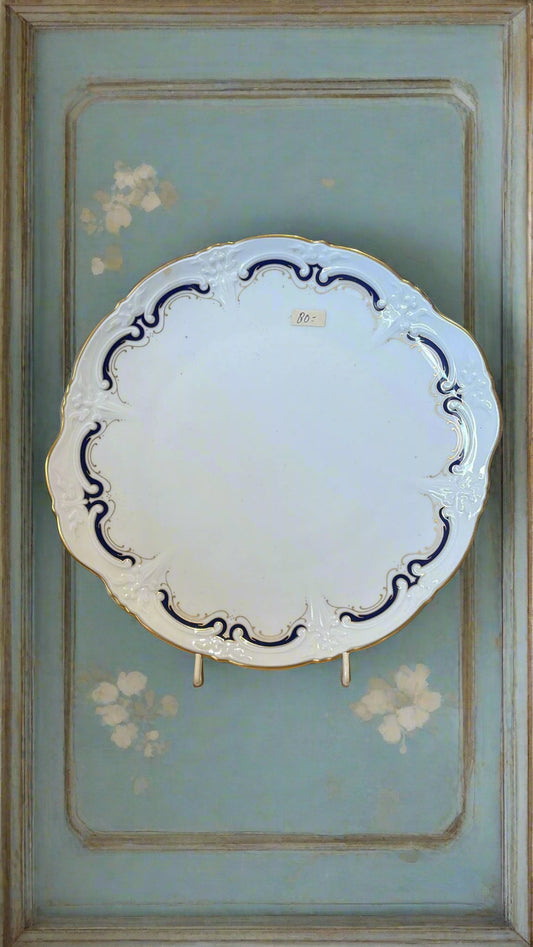 Speiseteller mit blauem Muster ca. 26 cm
