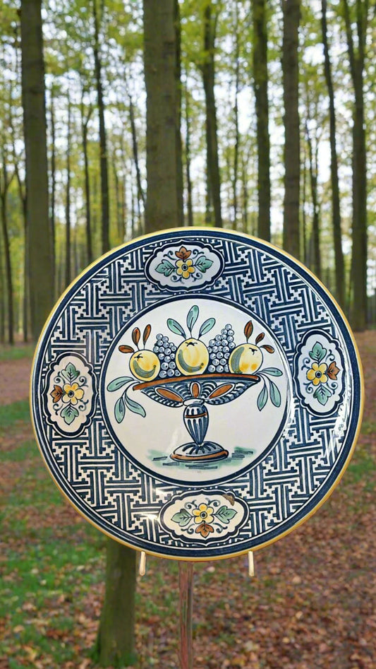 Porzellan Teller mit Früchte Muster ca. 30 cm