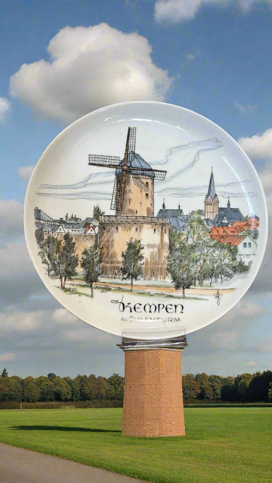 Porzellan Teller Kempen Mühlenturm ca. 24 cm