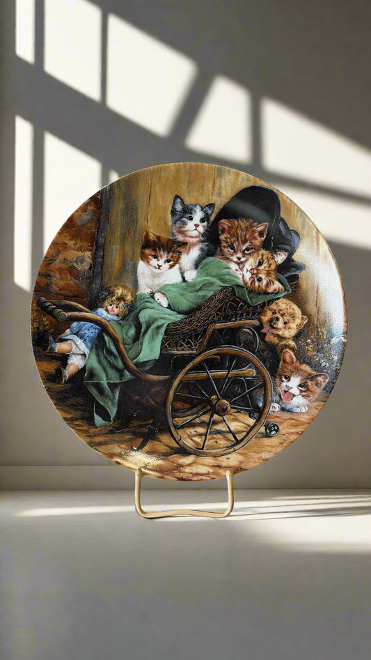 Wandteller mit Katzen ca. 20 cm