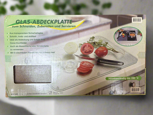 Glas-Abdeckplatte zum schneiden, zubereiten und servieren