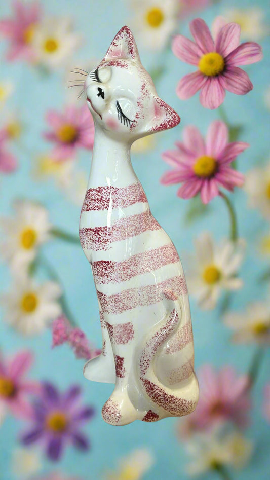 weiß pinke Porzellan Katze