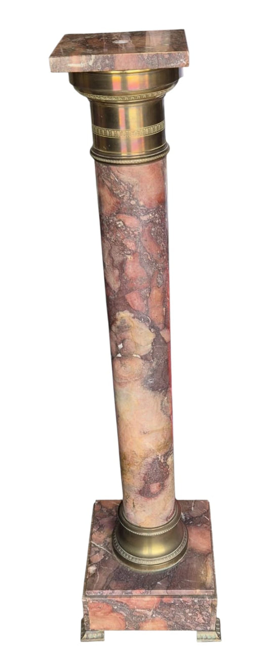 Marmorsäule mit Bronze, Vintage. Höhe 115cm