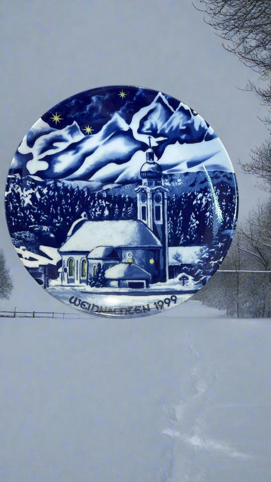 Wandteller Kirche zu Oberndorf Weihnachten 1999