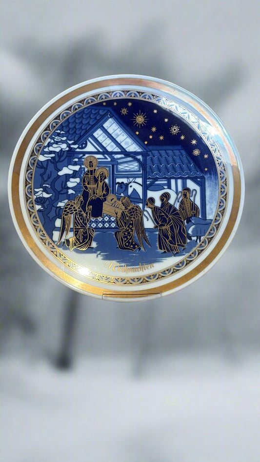 Weihnachtsteller mit dem Motiv Das Jesuskind besuchen