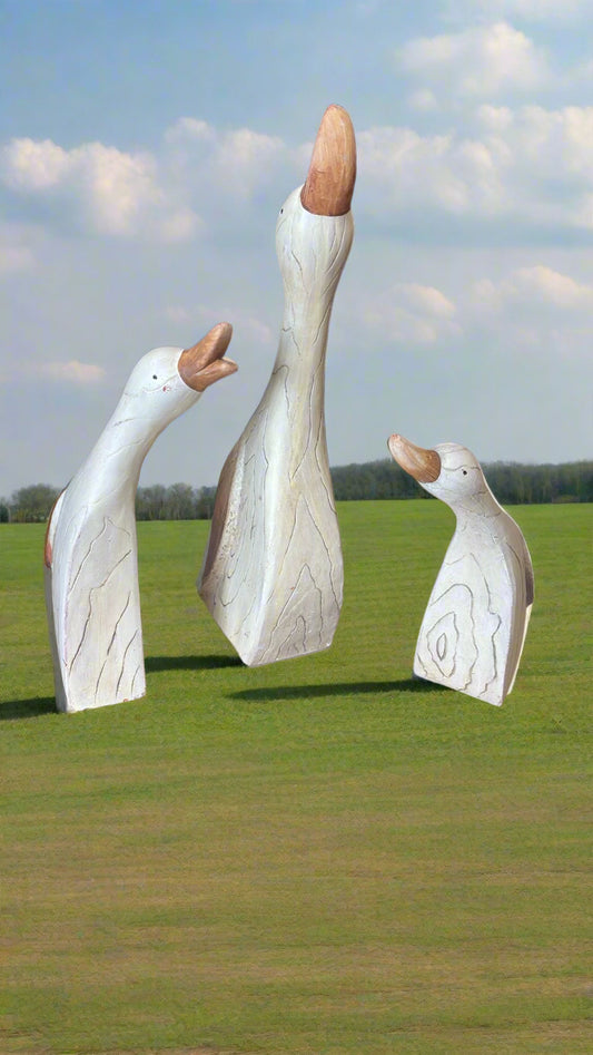 Holz-Gans Familie