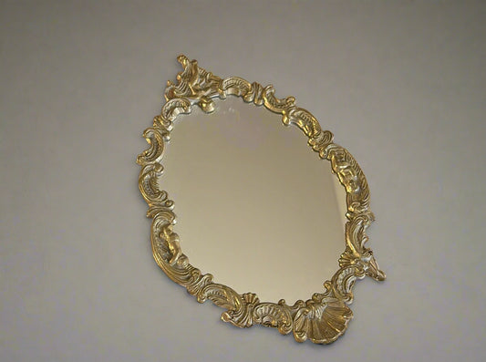 Barockspiegel mit goldenem Rahmen ca. 27 cm