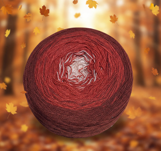3-fädige Wolle ,, Herbstglut" braun - rot