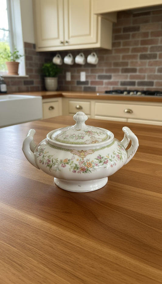 Porzellan Zuckerdose ca. 10 cm