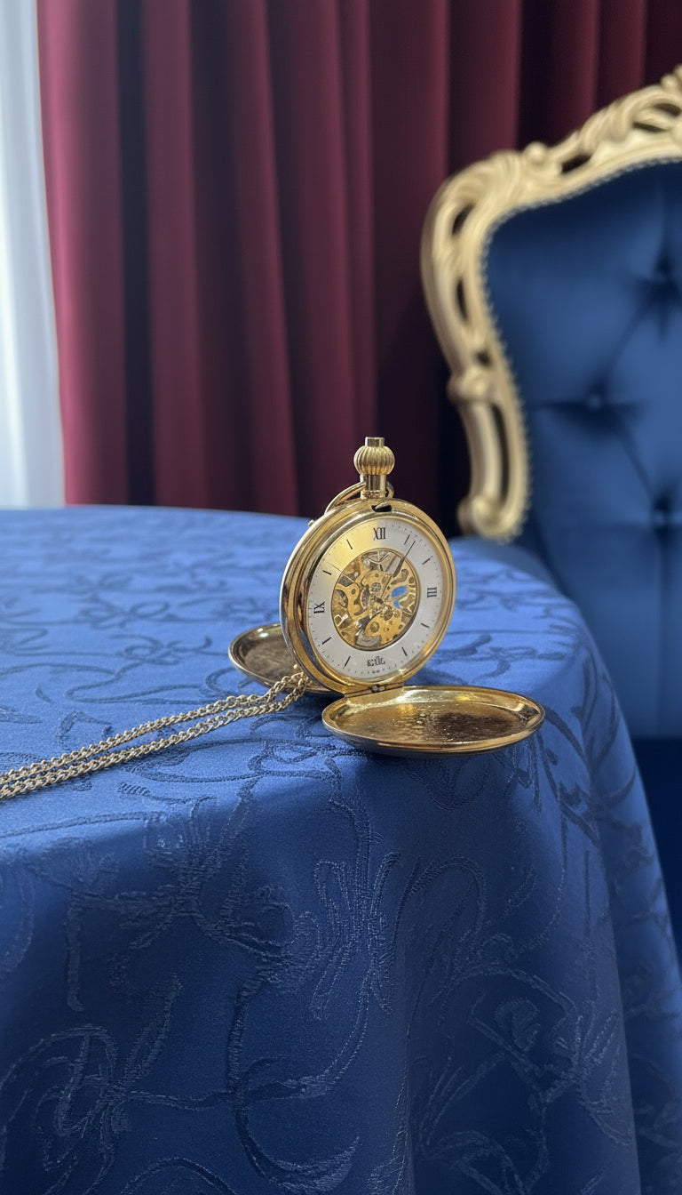 Edle goldene Royal Skelett Taschenuhr