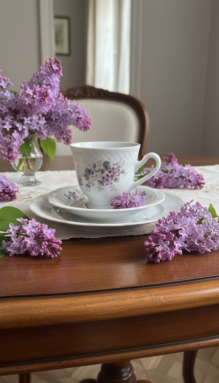 Teeservice von Eschenbach mit Blumenmuster