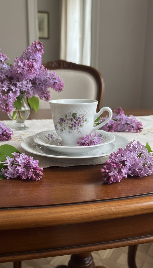 Teeservice von Eschenbach mit Blumenmuster