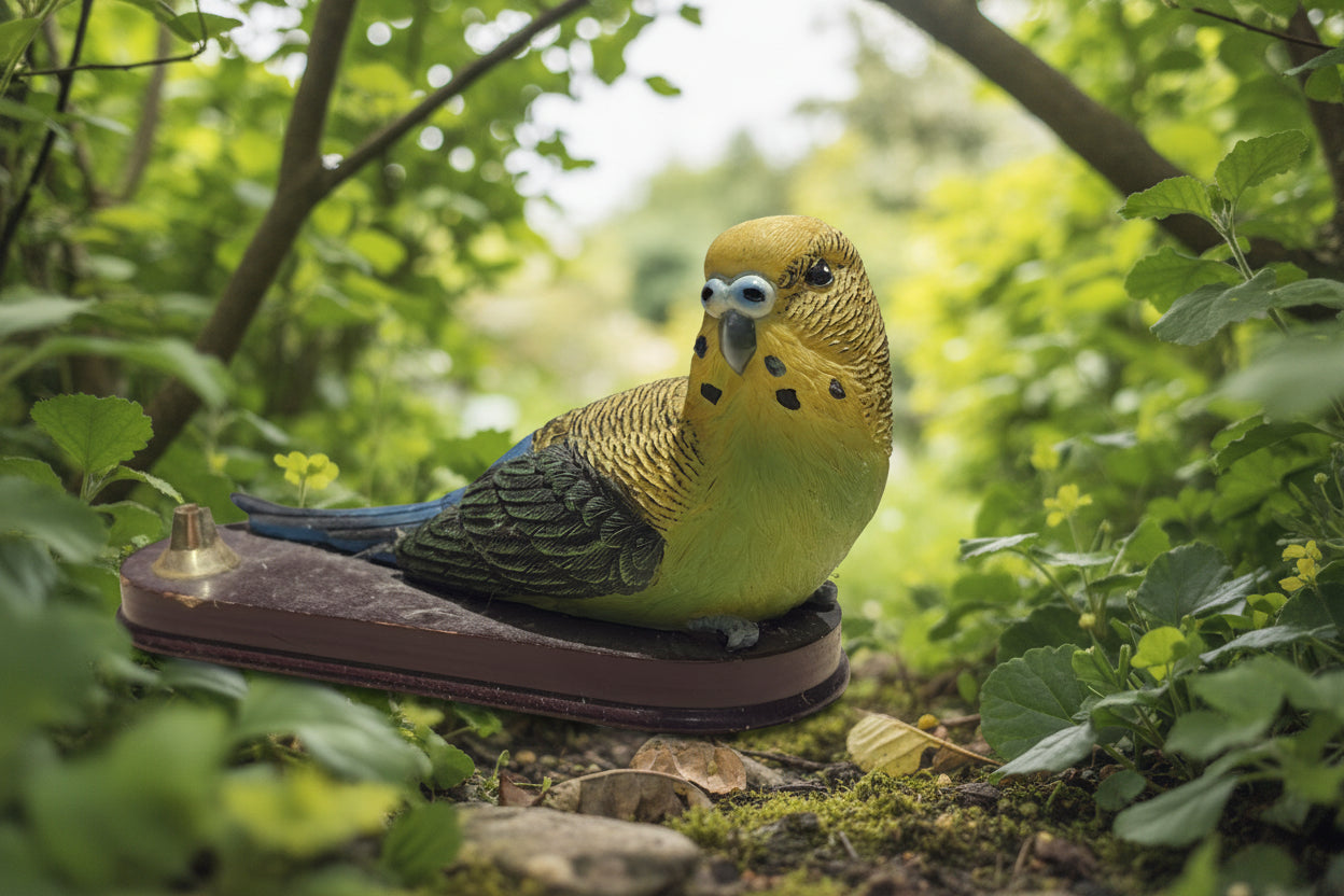 Grün-Gelbe Wellensittich Figur ca. 15,5 cm lang