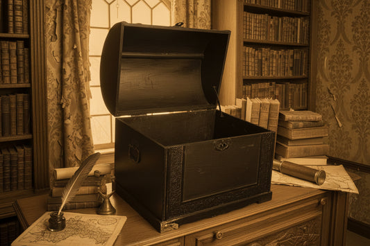 Holz Schatztruhe der Marke Sanisbar ca. 47,5 cm hoch und 50 cm breit