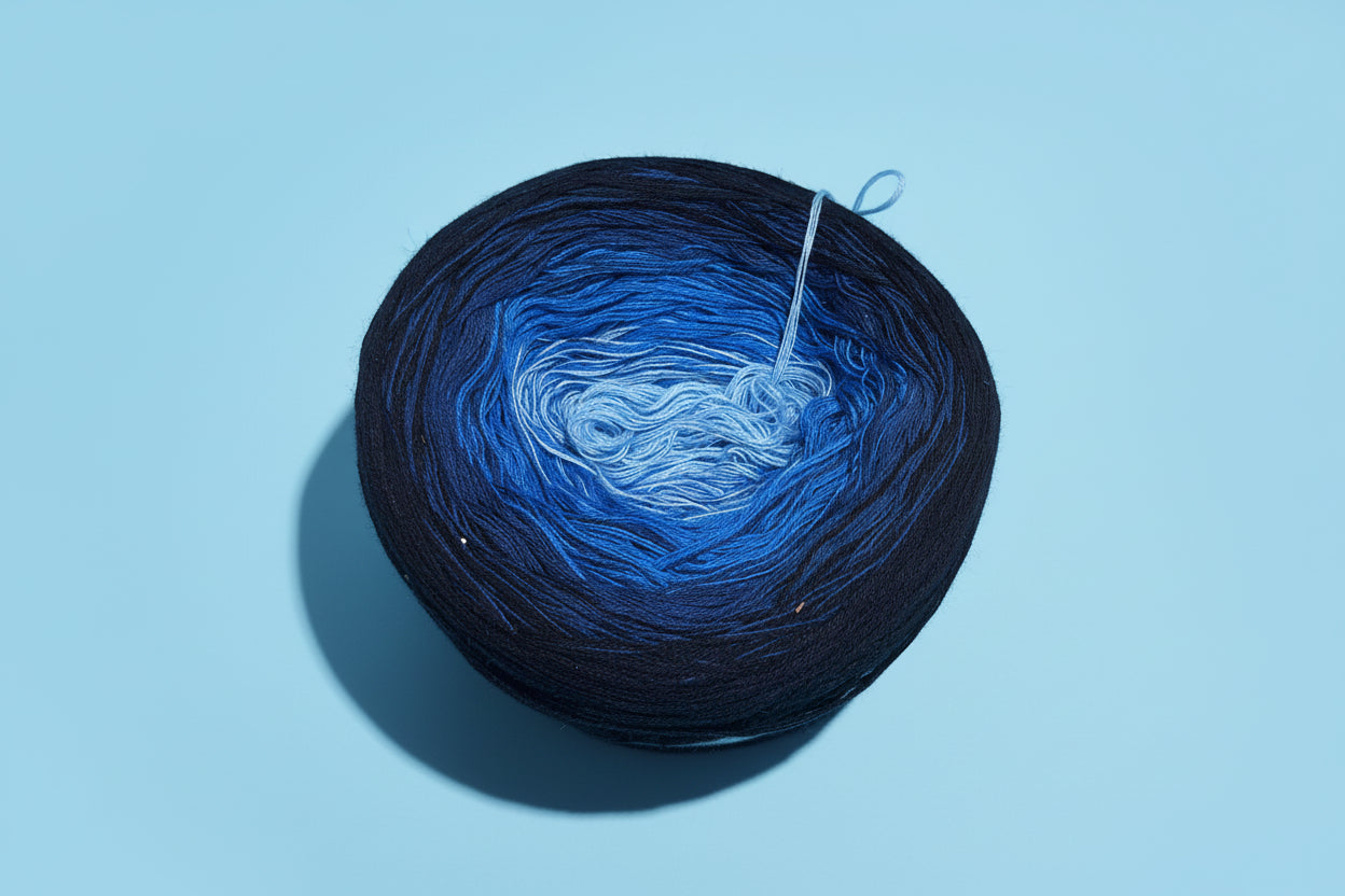 4-Fädiges Garn ,,simple blue"
