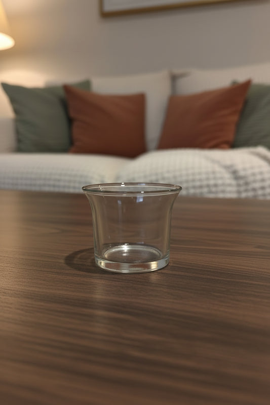 Transparenter Teelichthalter aus Glas 60 mm groß