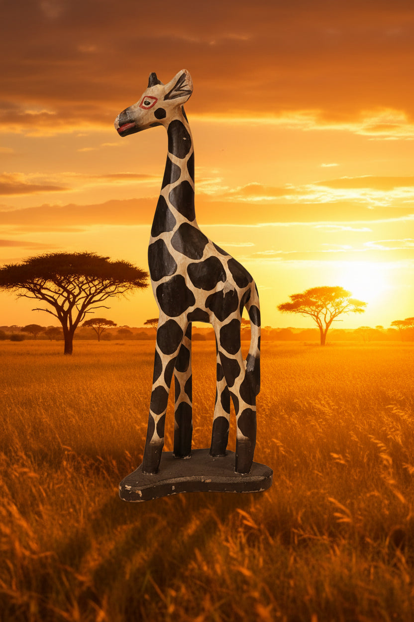 Holz Giraffenskulptur ca. 30 cm hoch