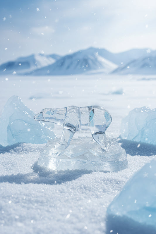Glasfigur eines Eisbären ca. 8 cm hoch