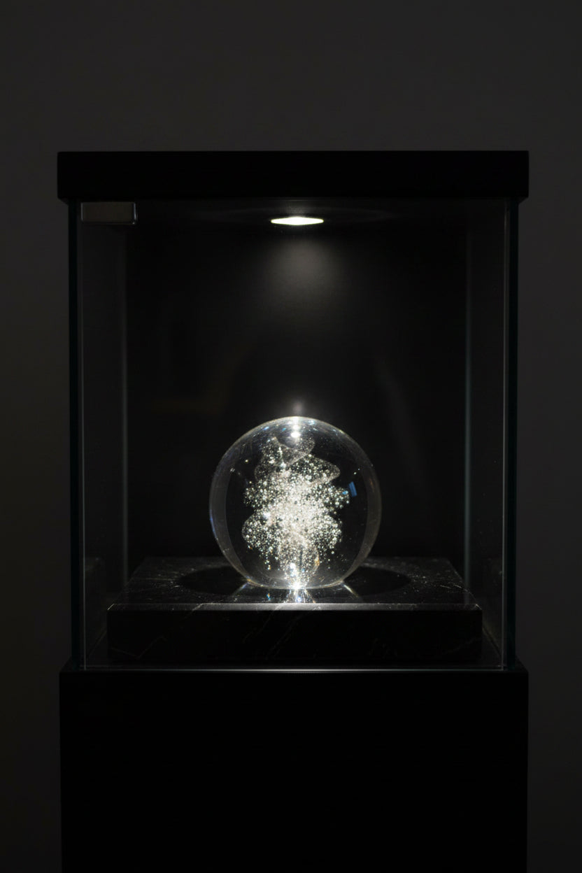 Glaskugel mit Blasen Kunst ca. 6 cm hoch