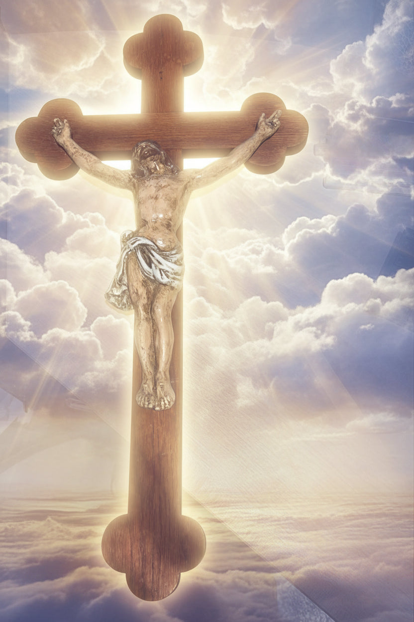Jesus Kreuz aus Holz ca. 76 cm lang