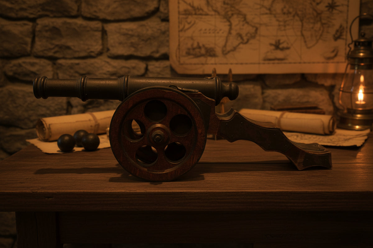 Modell Kanone aus Holz und Zinn